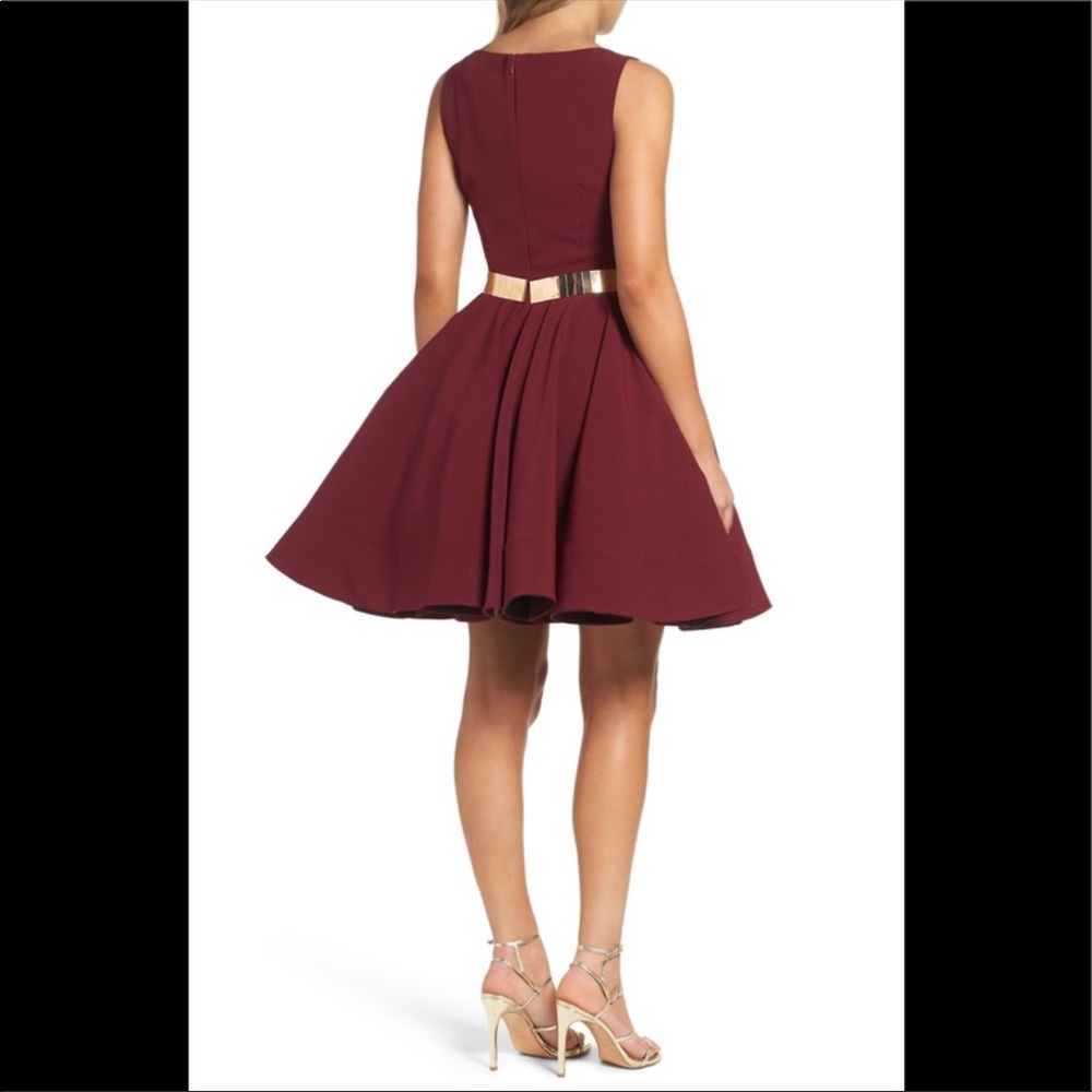 Ieena for Mac Duggal Belted Fit & Flare Dress